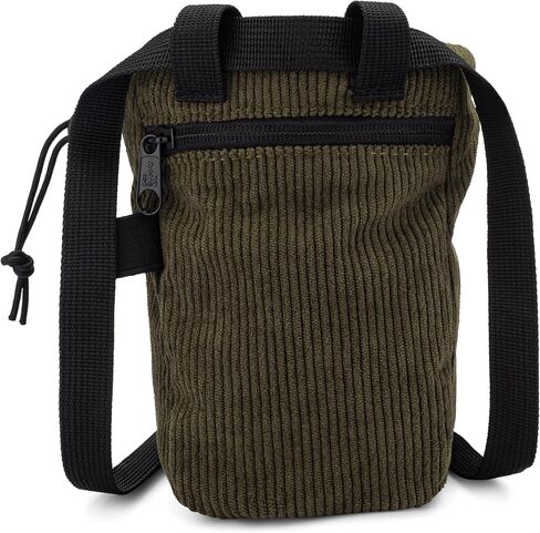 Vintage Corduroy Climbing Chalk Bag for Rock Climbing & Bouldering with Zipper Pocket, Brush Loop & Adjustable Belt - Perfect Gear for Indoor Gym and Outdoors in Kuwait