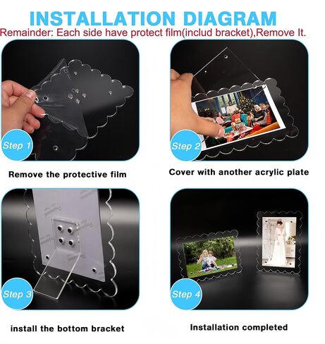 1 PACK 4 x 6 Picture Frame，Wavy Edge Photo Frame with Removable Magnetic Stand, Magnetic Picture Frames for Refrigerator or Desk in Saudi Arabia