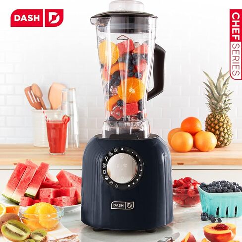 Dash Chef Series 64 oz Blender with with Stainless Steel Blades + Digital Display for Coffee Drinks, Frozen Cocktails, Smoothies, Soup, Fondue & More, 1400-Watt - Matte Black in Saudi Arabia