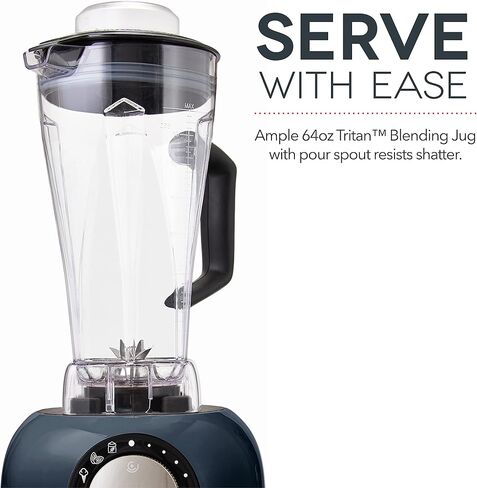 Dash Chef Series 64 oz Blender with with Stainless Steel Blades + Digital Display for Coffee Drinks, Frozen Cocktails, Smoothies, Soup, Fondue & More, 1400-Watt - Matte Black in Saudi Arabia