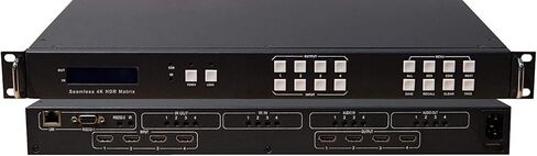4x4 سلس HDMI 4K HDR Matrix Switcher 18GBPS Ultra YUV 4:4:4 HDCP2.2 60 هرتز HDMI 2.0B Atmos HDTV Routing Selector SPDIF Audio CONTROL4 Savant Home Automation Switch IP RS232 in Kuwait