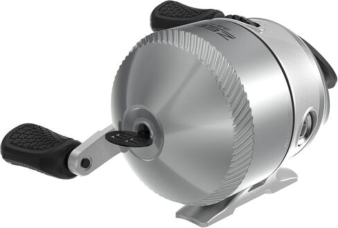 بكرة صيد Zebco 33 Platinum Spincast، مقاس 30 بكرة، استرجاع لليد اليمنى أو اليسرى، نسبة تروس 4.7:1، ملفوفة مسبقًا بخط Zebco Cajun بوزن 10 رطل، فضي in Kuwait