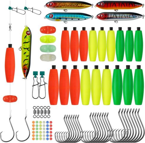 Catfishing Tackle Making Kit Catfish Rig Accessories, 110/148pcs Santee Rig Catfishing Tackle with Catfish Floats Catfish Rattles Peg Floats Hooks Swivels Sinker Slides Catfishing Equipment in Kuwait