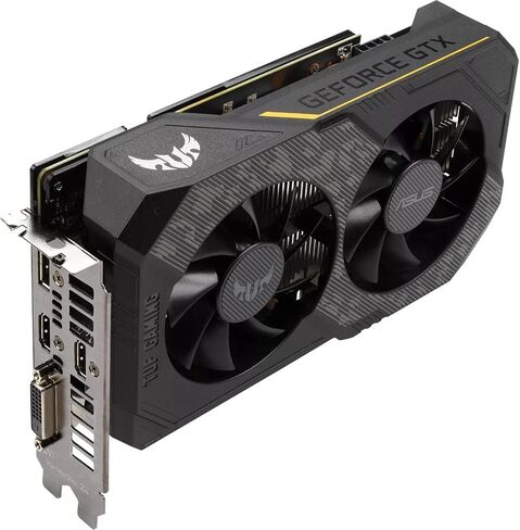 بطاقة رسومات ASUS TUF Gaming NVIDIA GeForce GTX 1660 Ti EVO TOP Edition (PCIe 3.0، 6GB GDDR6، سرعة ذاكرة 14 جيجابت في الثانية، HDMI 2.0b، DisplayPort 1.4، مادة تشحيم من الدرجة الفضائية، تصميم مضغوط، GPU Tweak II) in Saudi Arabia