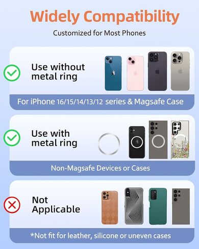 Phone Ring Holder Compatible with MagSafe - Magnetic Phone Grip for Women Cute Removable Finger Ring Grip Stand Adjustable Accessories for iPhone 16 15 14 13 Pro Max Plus, Sun Moon in Saudi Arabia