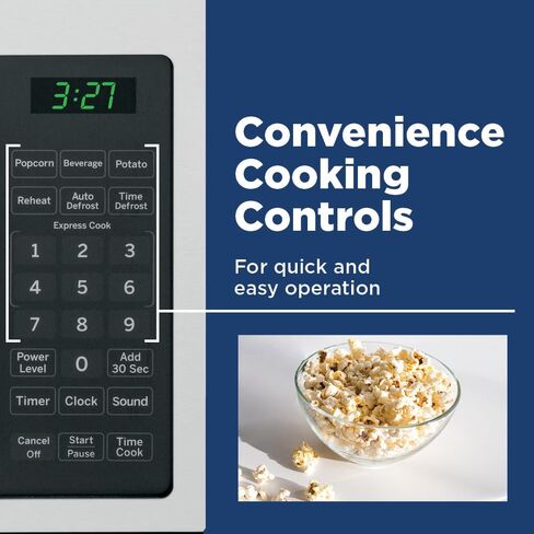 GE GCST07N1WSS Microwave Oven, 700-watt 6 Auto Cooking Settings, Child-Lock Technology, Kitchen Essentials for The Countertop, Dorm Room or Apartment, New 0.7 Cu. Ft, Stainless Steel in Saudi Arabia