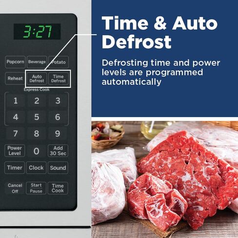 GE GCST07N1WSS Microwave Oven, 700-watt 6 Auto Cooking Settings, Child-Lock Technology, Kitchen Essentials for The Countertop, Dorm Room or Apartment, New 0.7 Cu. Ft, Stainless Steel in Saudi Arabia