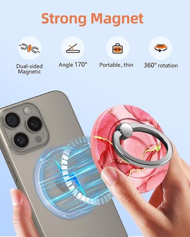 Phone Ring Holder Compatible with MagSafe - Magnetic Phone Grip for Women Cute Removable Finger Ring Grip Stand Adjustable Accessories for iPhone 16 15 14 13 Pro Max Plus, Sun Moon in Saudi Arabia