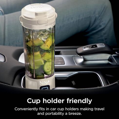 خلاط نينجا بلاست المحمول، لاسلكي، 18 أونصة. وعاء، خلاط شخصي للمخفوقات والعصائر، خالٍ من مادة BPA، غطاء مانع للتسرب وفوهة رشفة، قابل لإعادة الشحن عبر USB-C، أجزاء آمنة للغسل في غسالة الأطباق، أزرق دنيم، BC151ND in Kuwait