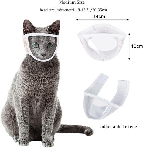 Cat Muzzle for Grooming, Transparent Cat Mouth Muzzle for Nail Trimming, Anti-Biting Breathable Cat Helmet, Adjustable Kitten Mask for Treatment Recovery Pet Puppy Hood Prevent Scratching Biting in Kuwait