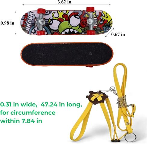 Adjustable Tortoise Leash and Funny Skateboard Set, Training Harness and Mini Skateboard for Turtle Dragon Bearded Lizard Small Pets, Pet Tortoise Toys, Accessories for Tortoises (Large) in Saudi Arabia