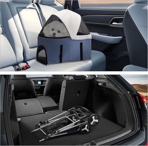 MoNiBloom 3 in 1 Foldable Pet Stroller for Small & Medium Dogs, Detachable Carrier, Car Seat, Push Button Entry, 4-Wheel Jogger for Pets up to 33 lbs, Black in Kuwait