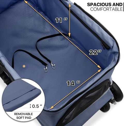 MoNiBloom 3 in 1 Foldable Pet Stroller for Small & Medium Dogs, Detachable Carrier, Car Seat, Push Button Entry, 4-Wheel Jogger for Pets up to 33 lbs, Black in Kuwait