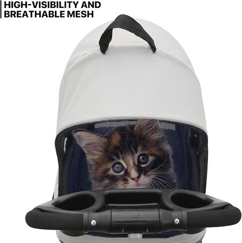 MoNiBloom 3 in 1 Foldable Pet Stroller for Small & Medium Dogs, Detachable Carrier, Car Seat, Push Button Entry, 4-Wheel Jogger for Pets up to 33 lbs, Black in Kuwait