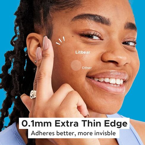 رقع البثور من ليتبير، غطاء بقعة غير مرئي، رقع حب الشباب الغروانية المائية للوجه مع حافة خارجية أرق، رقعة ماصة لحب الشباب بحمض الساليسيليك للرؤوس البيضاء وحب الشباب الكيسي، 3 أحجام 66 قطعة in Kuwait