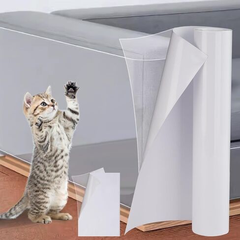 Cat Scratch Furniture Protector,236 x 12 Inch Furniture Protectors from Cats Scratching,Cat Scratch Deterrent Tape for Furniture Sofa Couch Corner Door (transparently) in Saudi Arabia