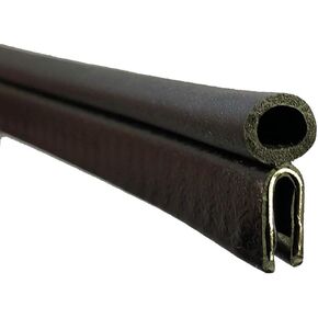 Trim Seal with Top Bulb – PVC Plastic Trim with EPDM Rubber Bulb Seal – Fits 1/16" Edge, 3/8" Bulb Seal Diameter (10 Feet)