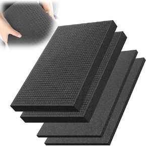 4 Pack Gun Case Foam, 2 Size Gun Case Foam Inserts Storage Foam, High Density Polyethylene Pick Apart and Pluck Foam Insert for Packing Cases Gun Storage and Toolbox Pre Cubes Foam Inserts
