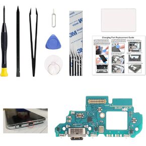 Charging Port Replacement Kit Compatible with Galaxy A54 5G US Version, SM-A546V, SM-A546U, SM-A546U1 Dock Board USB-C Connector, with Instruction Manual, Toolkit
