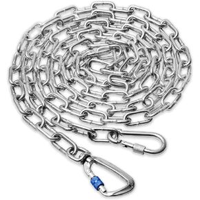 Heavy Duty Dog Chain for Yard-15FT Metal Dog Chain Leash Chew Proof,Long Dog Lead for Outside with Strong Swivel Hook,Outdoor Dog Runner for Camping,Dog Tie Out Cable for Small Medium Dog up to 90LBS