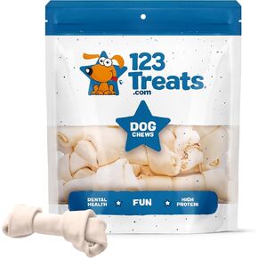 Dog Rawhide Chews Bones for Medium to Large Dogs 6-7" (30 Count) 100% Natural Premium Bulk Treats