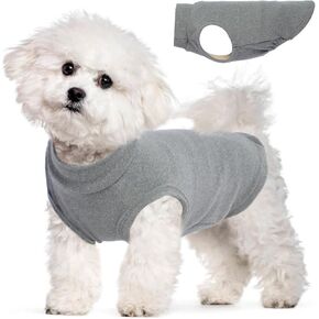Dog Fleece Vest - Green, M - Pullover Warm Dog Vest, Stretchable Small Dog Sweatshirt, Lightweight Dog Winter Jacket, Small Dog Sweaters for Boys, Havanese, Shih Tzu, Papillon