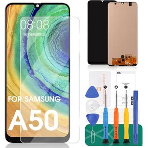 OLED for Samsung Galaxy A50 2019 Screen Replacement for Samsung A50S LCD Screen A505 A507 LCD Display SM-A505F SM-A505FN Touch Digitizer SM-A507F SM-A507FN Repair Kits(Support Figerprint Function)