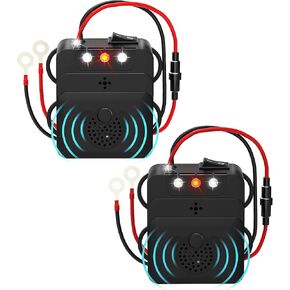4 Pcs Under Hood Rodent Repeller with Strobe Light & 3 Power Supply Methods, Professional Ultrasonic Mouse Repellent Rat Squirrel Deterrent for 12V Cars Trucks RV Engine Bay Warehouse Attic