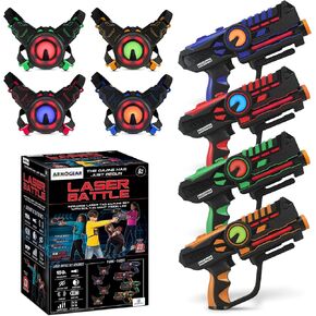 ArmoGear Laser Tag – Laser Tag Guns with Vests Set of 4 – Multi Player Lazer Tag Set for Kids Toy for Teen Boys & Girls – Outdoor Game for Kids, Adults and Family – Ages 8+