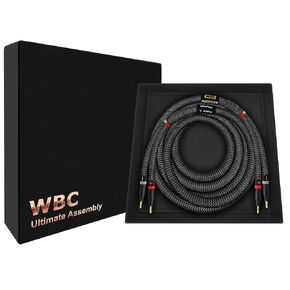 WORLDS BEST CABLES 6 Foot Ultimate - 7 AWG - Ultra-Pure OFC - Premium Audiophile HiFi Single Speaker Cable for Center Channel with Eminence Gold Banana Plugs & Carbon Tweed Jacket