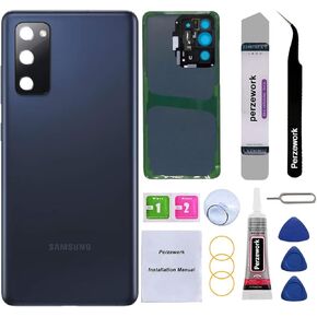 Rear Back Glass Replacement for Samsung Galaxy S20 FE 6.5 inches with Reparing Toolkit and Pre-Installed Camera Lens (Cloud Mint)