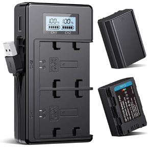2 x 2600mAh NP-FZ100 Batteries A7iii Battery, NP-FZ100 Battery Charger Set Compatible with Sony A7 III,A7 IV, A7C,A7C II,A7R III,A7R IV,A7R V,A7S III, A1, A9, A9R, A9S,A9 II,A6600,A6700,FX3,FX30,ZV-E1