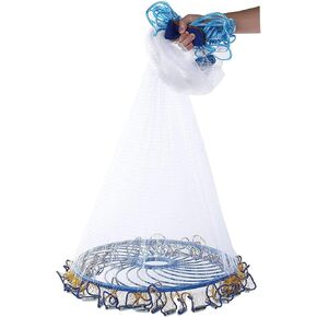 Throw nets for Fishing Bait Saltwater Fishing Cast Net,Size 4FT/5FT/6FT/7FT/8FT/9FT/10FT/11FT/12FT Radius Monofilament Freshwater Casting Nets