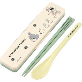Skater Totoro Utensil Set - Includes Reusable Chopsticks, Spoon and Carrying Case - Authentic Japanese Design - Durable, Dishwasher Safe - Marching