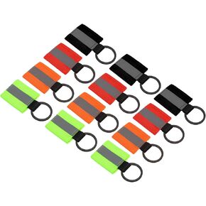 PATIKIL Reflective Keychain Tags, 12 Pack Reflective Zipper Pulls Nylon Keychain High Visibility Reflectors Tags for Backpack Pendant Dog Collar, Multicolor
