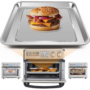 Air Fryer Tray Replacement for Cuisinart TOA-95 Toaster Air Fryer Convection Oven, 14.5 * 11.6'' Non-stick Mesh Air Fryer Stainless Steel Basket Wire Rack Accessories Parts, Dishwasher Safe