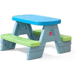 Step2 Sun & Shade Kids Picnic Table with Removable Umbrella – Indoor/Outdoor Kids Picnic Table Seats Four – Easily Assembly and Store the Kids Table – Yard Friendly Colors – Amazon Exclusive