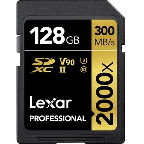 Lexar SDXC Card 128GB Professional 2000x UHS-II V90 U3
