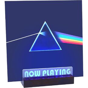 Now Playing Vinyl Record Stand - Lighting Vinyl Record Storage Holder, Wooden Lp Record Holder Stand, Multiple Colors LED Lights Vinyl Record Display, Record Accessories, Gifts for Vinyl Record Lover