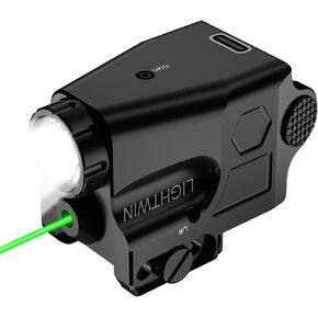 Compact 600 Lumens Green Laser Light Combo for Glock Taurus Walther Springfield S&W, Steady & Strobe Mode for Laser & Light, 3 Holes for Better Mounting - Illuminate Your Path with Precision