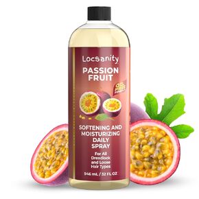 Locsanity Daily Moisturizing Spray for Dull, Dry Locs – Trial Size Passion Fruit Hair and Scalp Moisturizer for Dreadlocks, Sisterlocks, Microlocks, Braids to Control Oil and Frizz (4 fl oz)