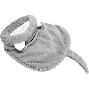 Zerodis Cat Sleeping Bag, Cat Tent Self Warming Sleeping Bed Soft Plush Pet Bed Calming Self Warming Cave Sleeping Bag, Comfortable, Washable (Gray M)
