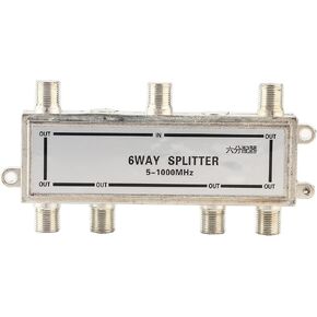 Restokki 6 Way Coaxial Cable Splitter 5-1000MHz, Cable Splitter Work with CATV, Satellite TV,Antenna System and MoCA Configurations