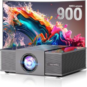 ULTIMEA Projector 4K Decoding 900 ANSI Lumens, Obstacle Avoidance, 6D Keystone, 30W Speakers, Full HD Native 1080P Projector Home Cinema, WiFi and Bluetooth 5.3 Proyector, Apollo P60 Smart Series