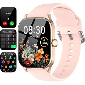 Smart Watch for Women, 2024 HD 1.85" Smartwatch for Android Phones iPhone(Answer/Make Call), IP68 Waterproof Fitness Tracker with Heart Rate, Sleep Monitor, Spo2, Pedometer, 100+ Sports Watches
