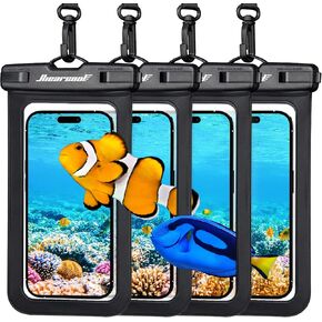 Hiearcool Waterproof Phone Pouch, Waterproof Beach Bag Compatible for iPhone 16 15 14 13 Pro Max Up to 8.3", IPX8 Cellphone Kayak Accessories, Travel Essentials for Beach -Clear-2Pack