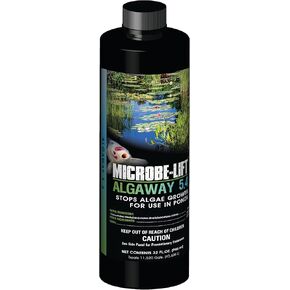 MICROBE-LIFT ALGA32 Algaway 5.4 Algae Control Treatment for Ponds and Water Gardens, Safe for Koi Fish, Goldfish, Plants, and Decorations, 32 Ounces