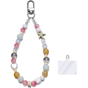 Beaded Phone Charm Cell Phone Lanyard Wrist Strap Handmade Natural Stones Gemstone Phone Bracelet Chain Strap for Women