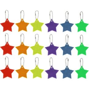 PATIKIL Safety Reflector, 18 Pack Reflector Tag Pendant Reflective Safety Keychain Gear for Backpack Cycling Running Wheelchairs, Multicolored