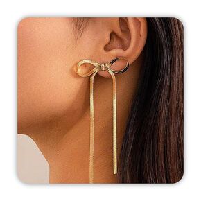 Gold Bow Stud Earrings for Women, Bow Jewelry as Cute Ribbon Earrings for Teen Girls, Dainty Gold Bowknot Coquette Earrings as Bow Themed Gifts for Daughter, Gold Stud Earrings with Bow Stuff